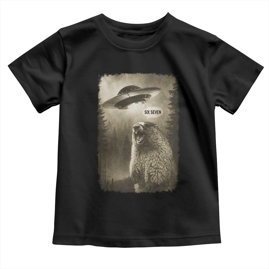 Funny Six Seven Toddler T Shirt Screaming Groundhog UFO Meme