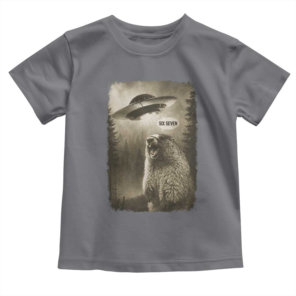 Funny Six Seven Toddler T Shirt Screaming Groundhog UFO Meme