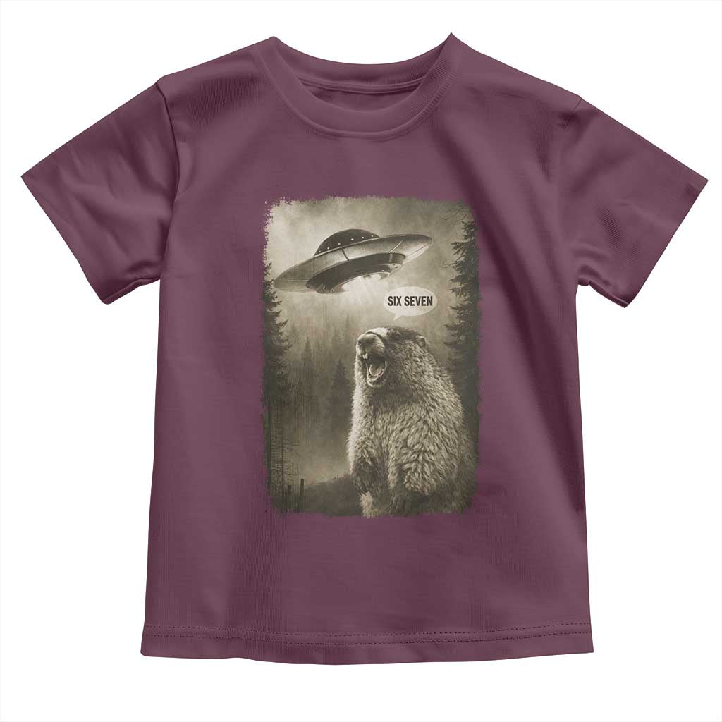 Funny Six Seven Toddler T Shirt Screaming Groundhog UFO Meme