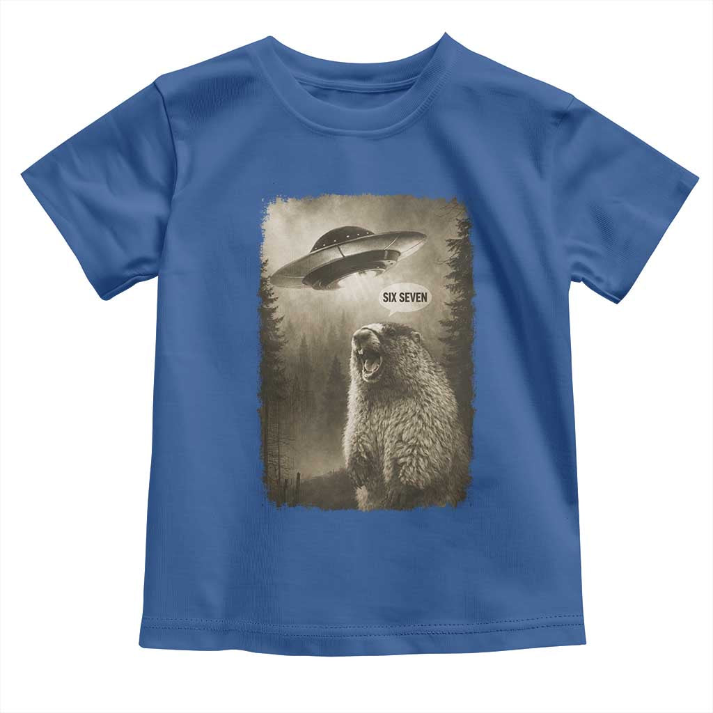 Funny Six Seven Toddler T Shirt Screaming Groundhog UFO Meme