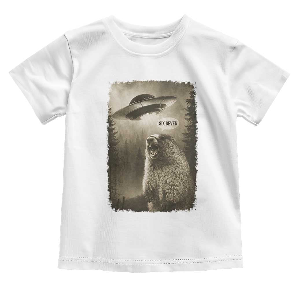 Funny Six Seven Toddler T Shirt Screaming Groundhog UFO Meme