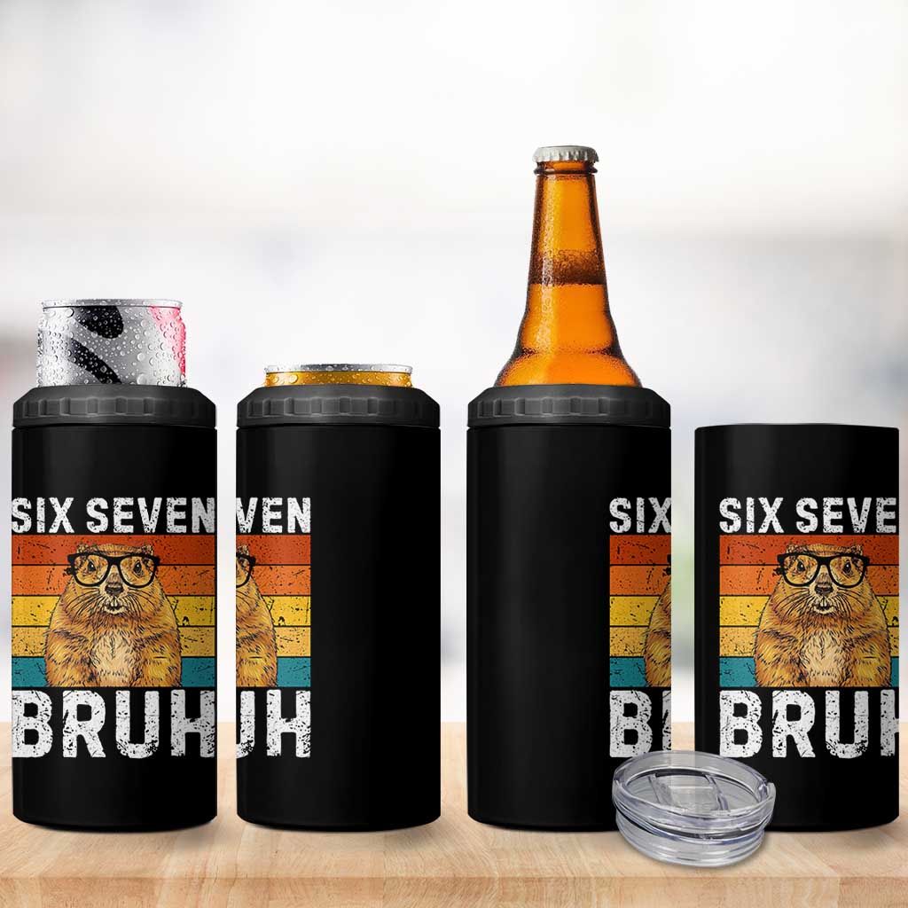 67 Groundhog Meme 4 in 1 Can Cooler Tumbler Funny Six Seven Bruh Groundhog Day - Wonder Print Shop