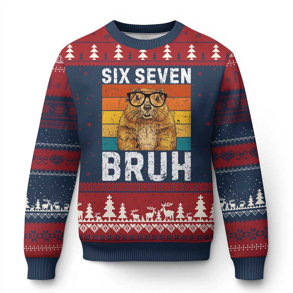 67 Groundhog Meme Ugly Christmas Sweater Funny Six Seven Bruh Groundhog Day - Wonder Print Shop