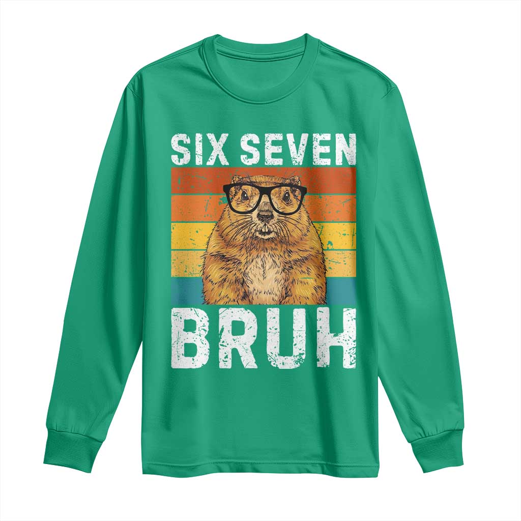 67 Groundhog Meme Long Sleeve Shirt Funny Six Seven Bruh Groundhog Day - Wonder Print Shop