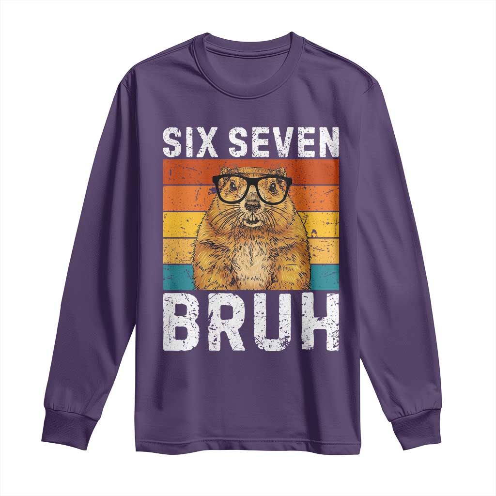 67 Groundhog Meme Long Sleeve Shirt Funny Six Seven Bruh Groundhog Day - Wonder Print Shop