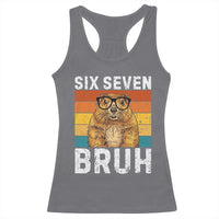 67 Groundhog Meme Racerback Tank Top Funny Six Seven Bruh Groundhog Day - Wonder Print Shop