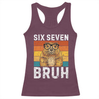 67 Groundhog Meme Racerback Tank Top Funny Six Seven Bruh Groundhog Day - Wonder Print Shop