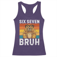 67 Groundhog Meme Racerback Tank Top Funny Six Seven Bruh Groundhog Day - Wonder Print Shop