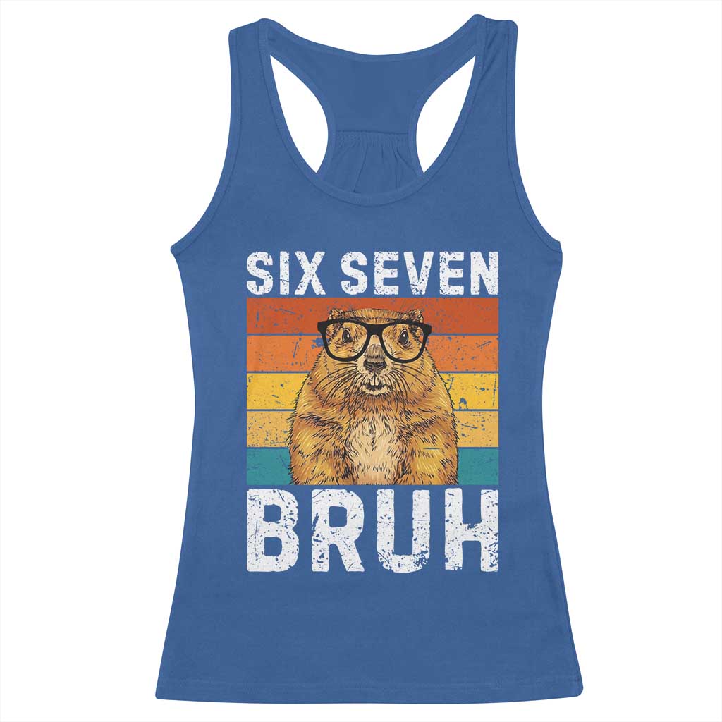67 Groundhog Meme Racerback Tank Top Funny Six Seven Bruh Groundhog Day - Wonder Print Shop