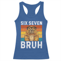 67 Groundhog Meme Racerback Tank Top Funny Six Seven Bruh Groundhog Day - Wonder Print Shop