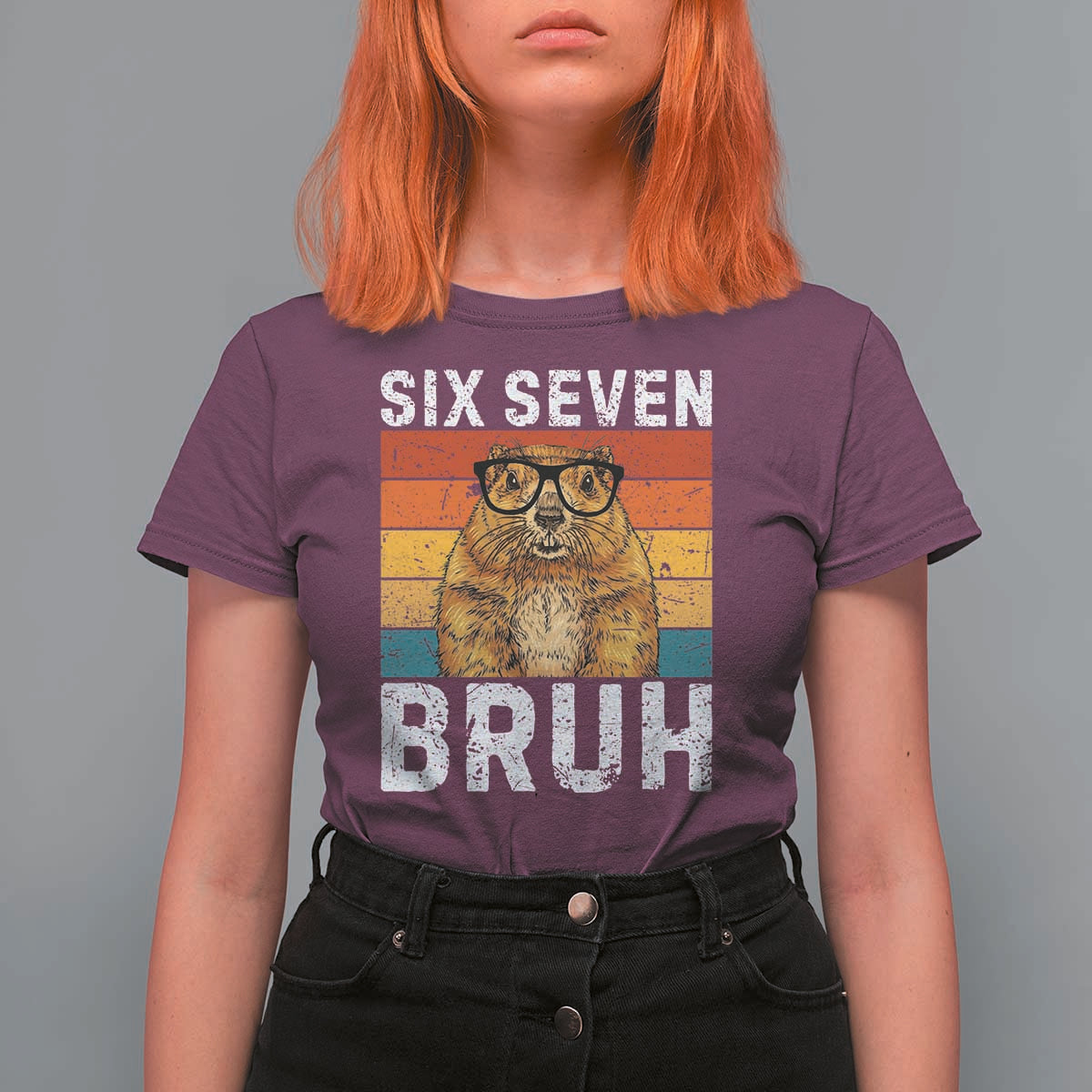 67 Groundhog Meme T Shirt For Women Funny Six Seven Bruh Groundhog Day - Wonder Print Shop