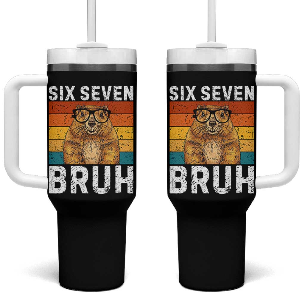 67 Groundhog Meme Tumbler With Handle Funny Six Seven Bruh Groundhog Day - Wonder Print Shop