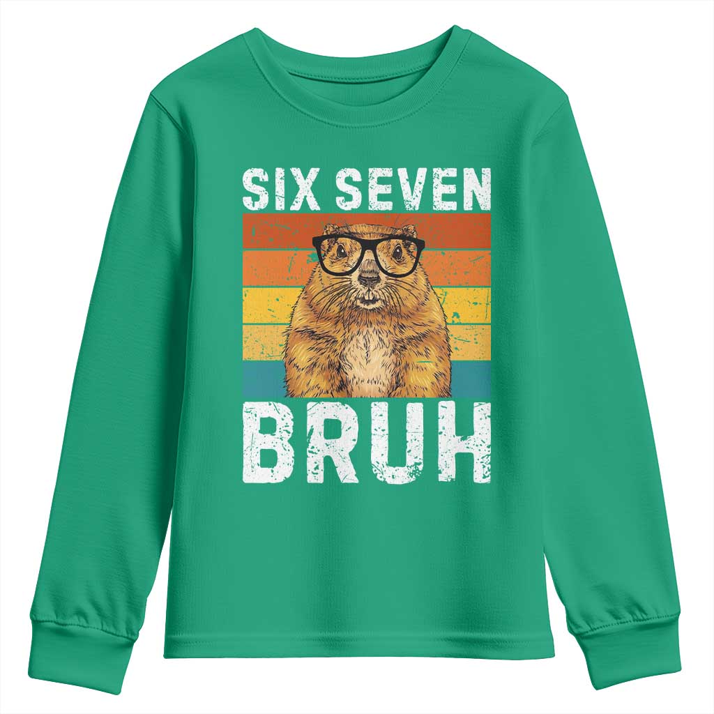 67 Groundhog Meme Youth Sweatshirt Funny Six Seven Bruh Groundhog Day - Wonder Print Shop