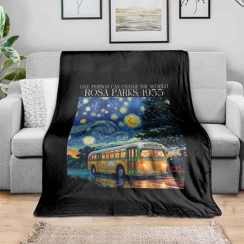Rosa Parks Throw Blanket Starry Night Van Gogh Black History African - Wonder Print Shop