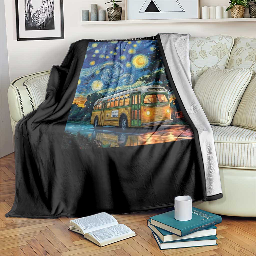 Rosa Parks Throw Blanket Starry Night Van Gogh Black History African - Wonder Print Shop