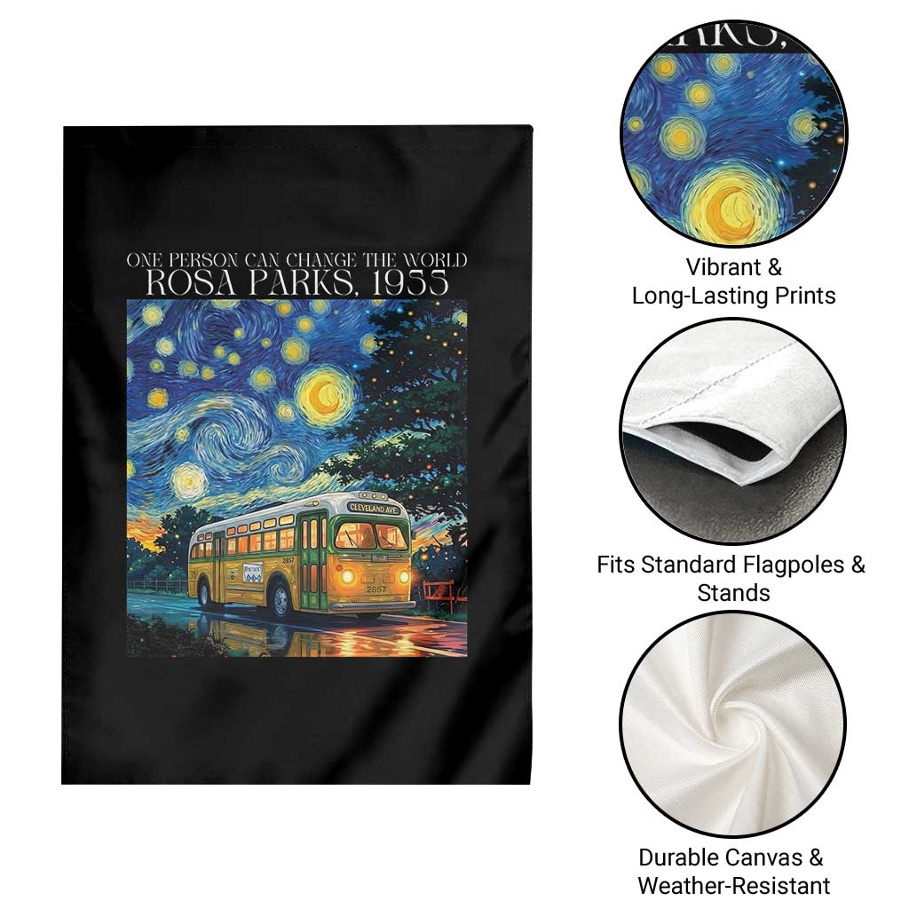 Rosa Parks Garden Flag Starry Night Van Gogh Black History African - Wonder Print Shop