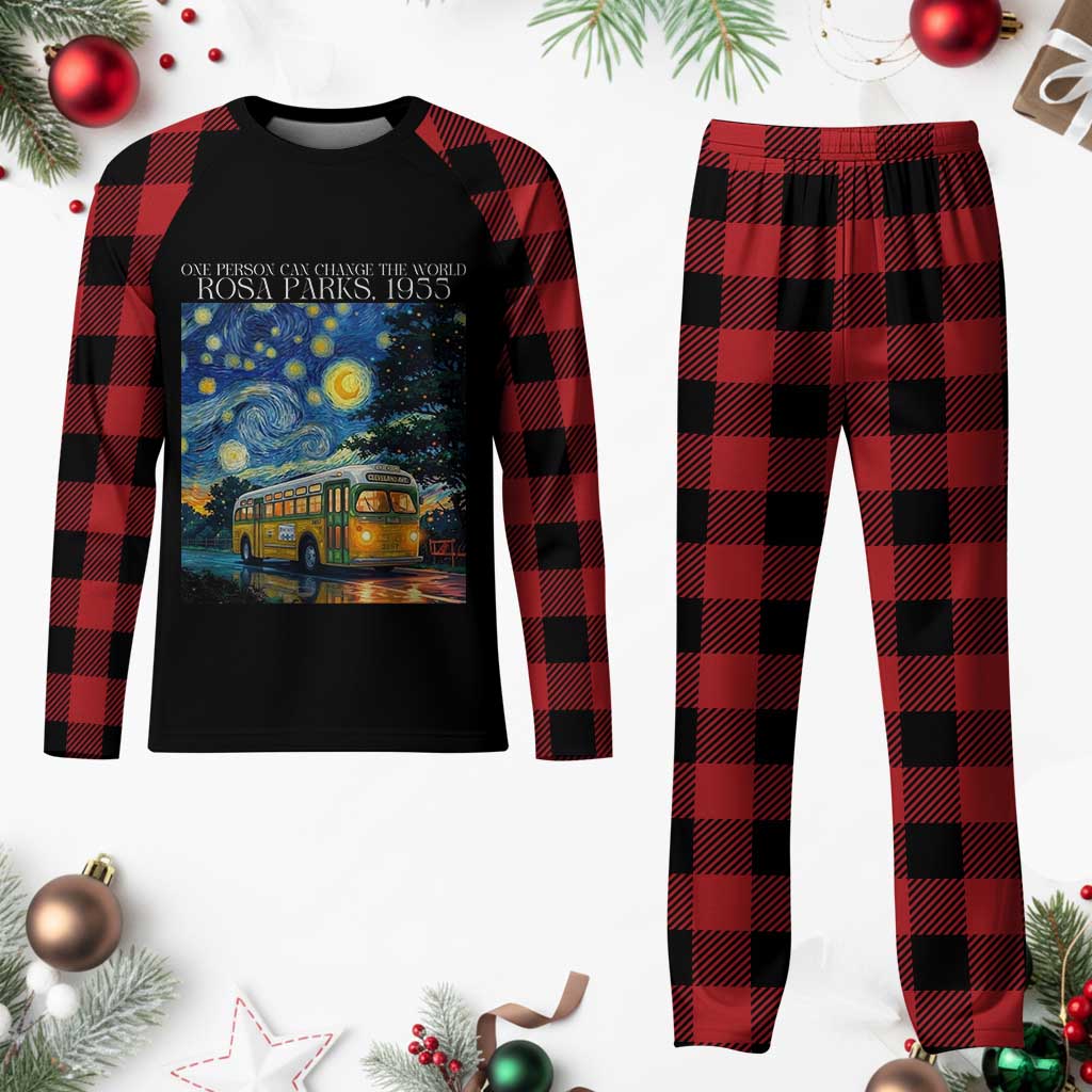 Rosa Parks Plaid Pajama Set Starry Night Van Gogh Black History African - Wonder Print Shop