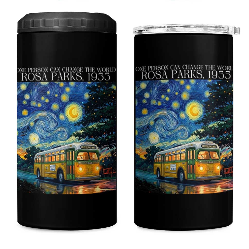 Rosa Parks 4 in 1 Can Cooler Tumbler Starry Night Van Gogh Black History African - Wonder Print Shop
