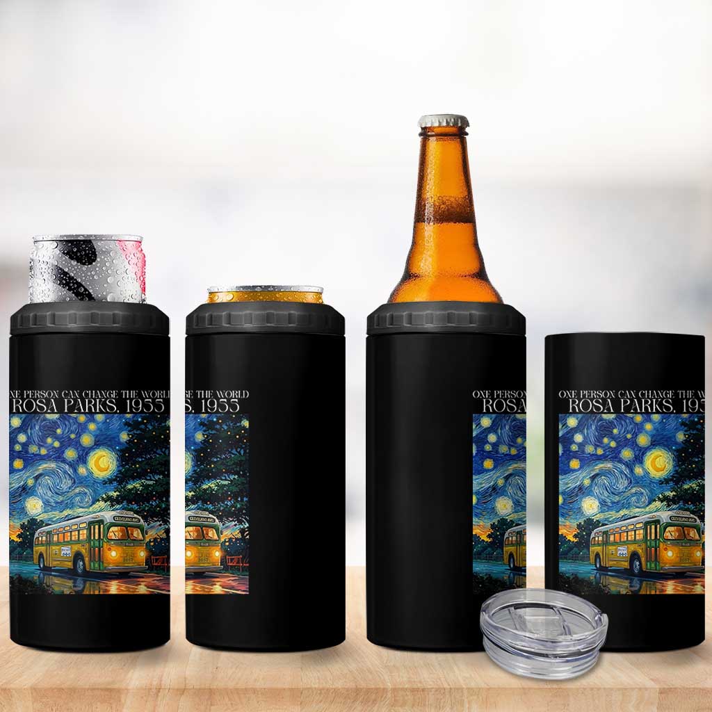 Rosa Parks 4 in 1 Can Cooler Tumbler Starry Night Van Gogh Black History African - Wonder Print Shop