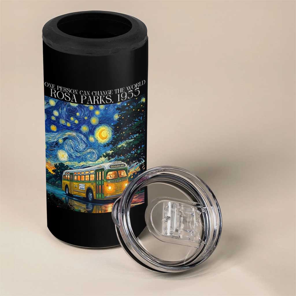 Rosa Parks 4 in 1 Can Cooler Tumbler Starry Night Van Gogh Black History African - Wonder Print Shop