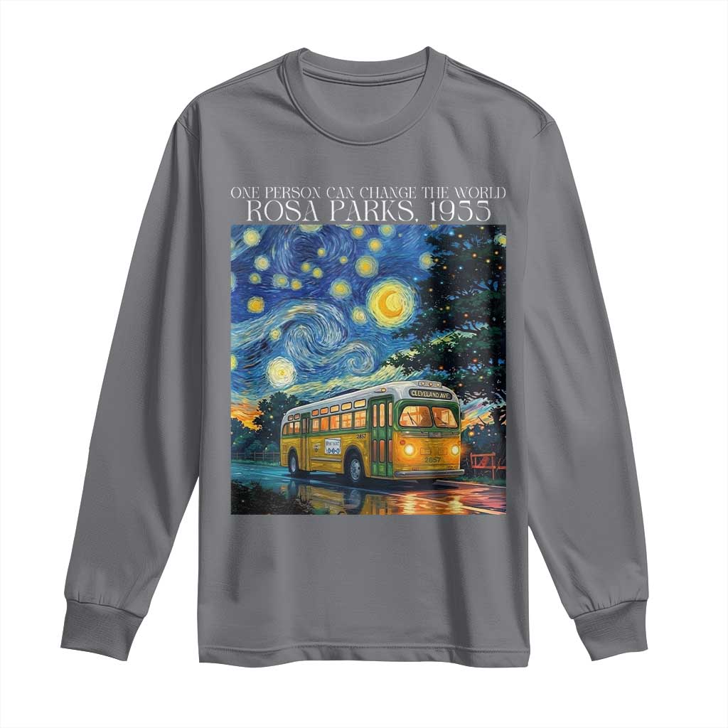 Rosa Parks Long Sleeve Shirt Starry Night Van Gogh Black History African - Wonder Print Shop