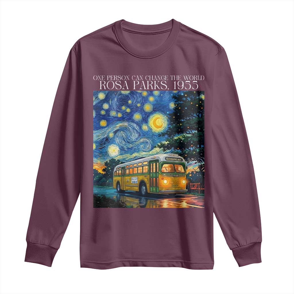 Rosa Parks Long Sleeve Shirt Starry Night Van Gogh Black History African - Wonder Print Shop