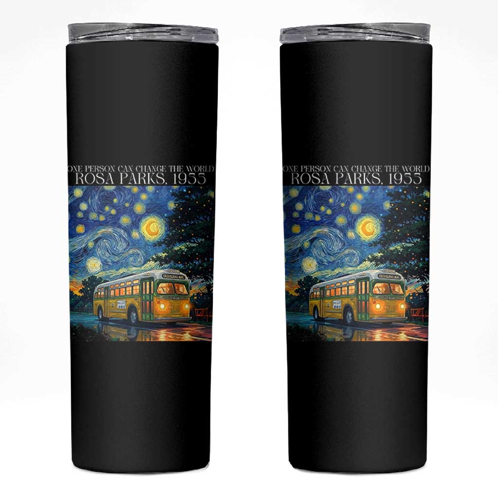 Rosa Parks Skinny Tumbler Starry Night Van Gogh Black History African - Wonder Print Shop