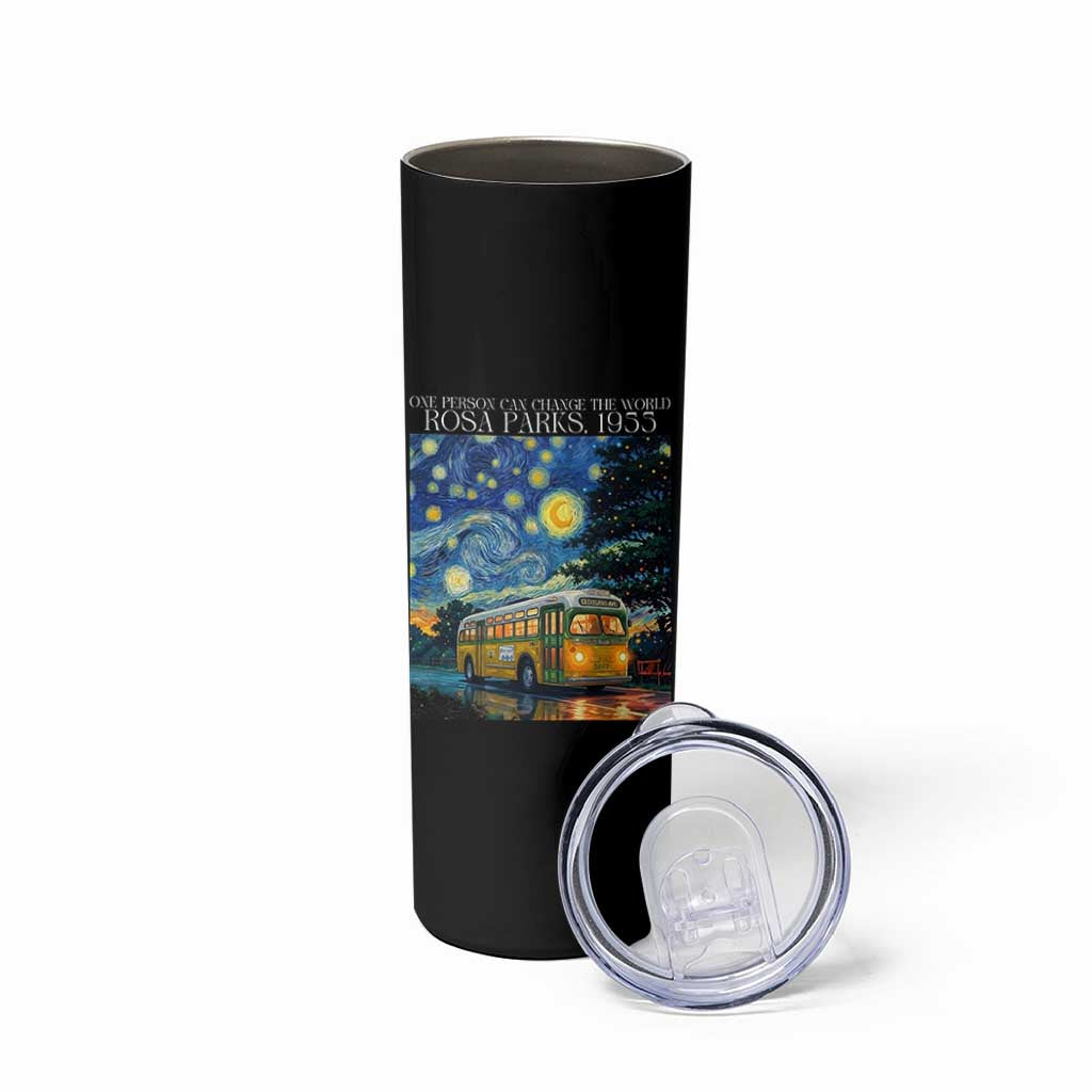 Rosa Parks Skinny Tumbler Starry Night Van Gogh Black History African - Wonder Print Shop