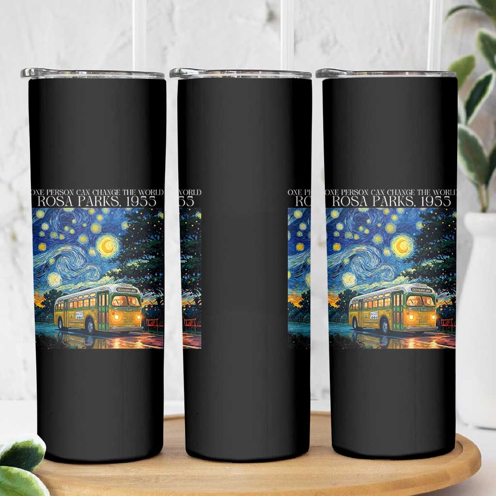Rosa Parks Skinny Tumbler Starry Night Van Gogh Black History African - Wonder Print Shop