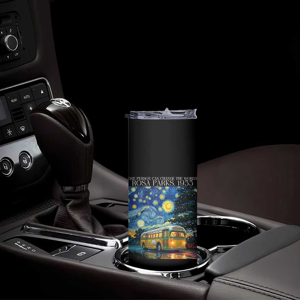 Rosa Parks Skinny Tumbler Starry Night Van Gogh Black History African - Wonder Print Shop