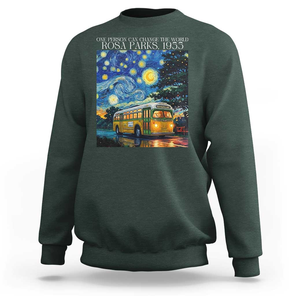 Rosa Parks Sweatshirt Starry Night Van Gogh Black History African - Wonder Print Shop