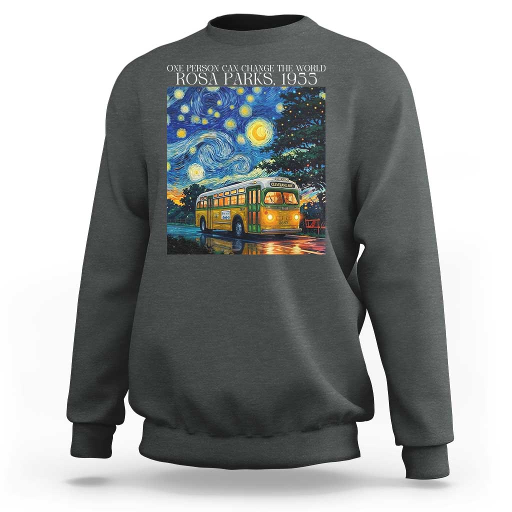 Rosa Parks Sweatshirt Starry Night Van Gogh Black History African - Wonder Print Shop
