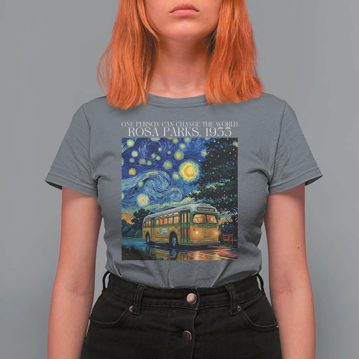 Rosa Parks T Shirt For Women Starry Night Van Gogh Black History African - Wonder Print Shop