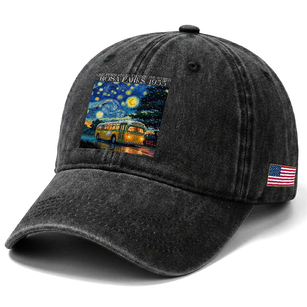 Rosa Parks Washed Cotton Baseball Cap Starry Night Van Gogh Black History African