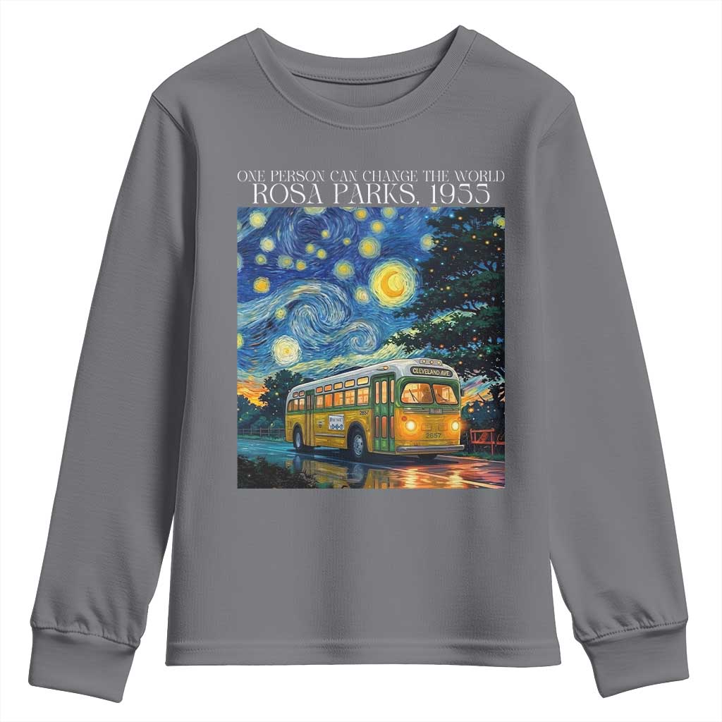 Rosa Parks Youth Sweatshirt Starry Night Van Gogh Black History African - Wonder Print Shop