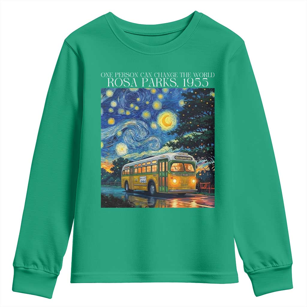 Rosa Parks Youth Sweatshirt Starry Night Van Gogh Black History African - Wonder Print Shop