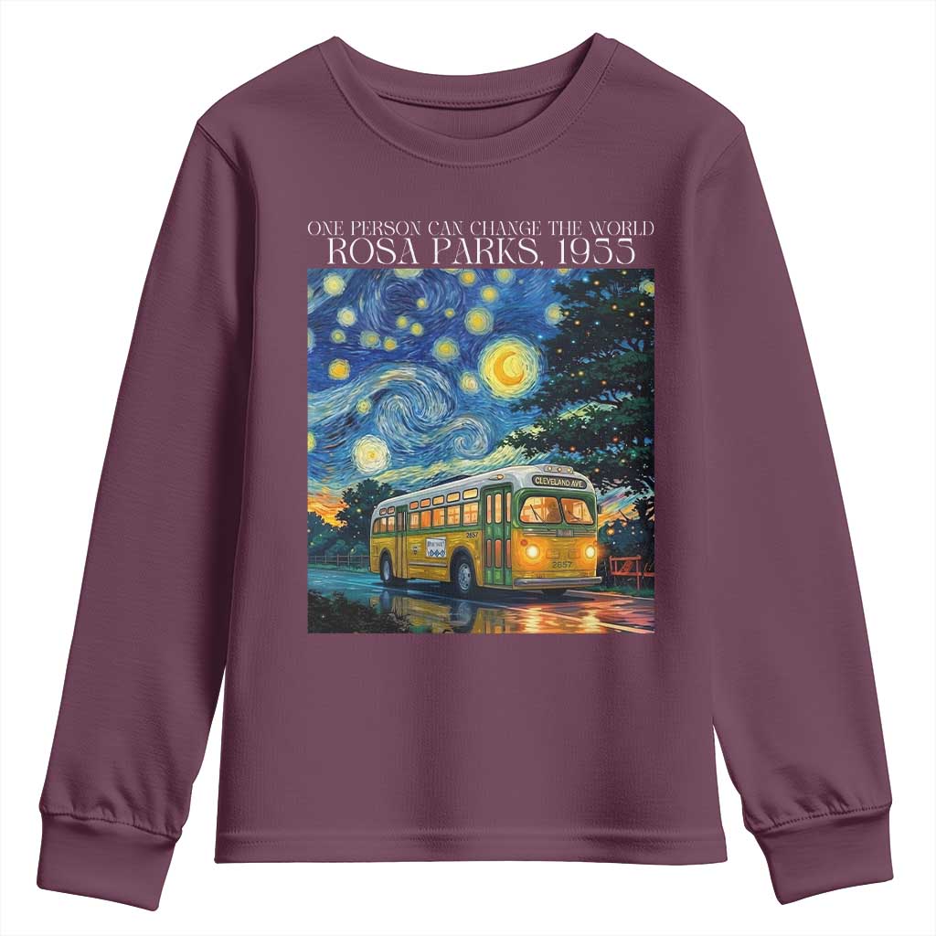 Rosa Parks Youth Sweatshirt Starry Night Van Gogh Black History African - Wonder Print Shop