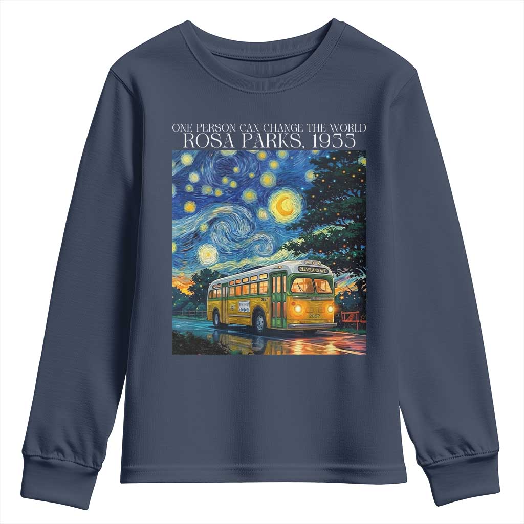 Rosa Parks Youth Sweatshirt Starry Night Van Gogh Black History African - Wonder Print Shop