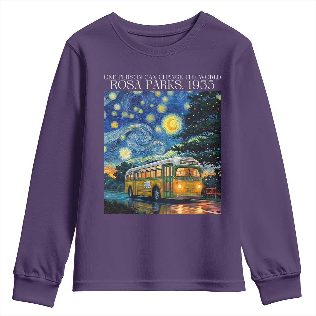 Rosa Parks Youth Sweatshirt Starry Night Van Gogh Black History African - Wonder Print Shop