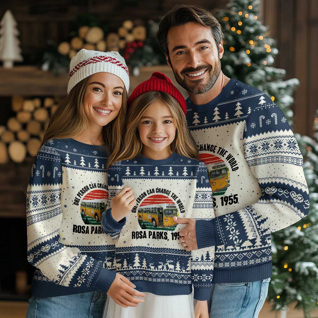 Rosa Parks Ugly Christmas Sweater One Person Can Change The World - Wonder Print Shop