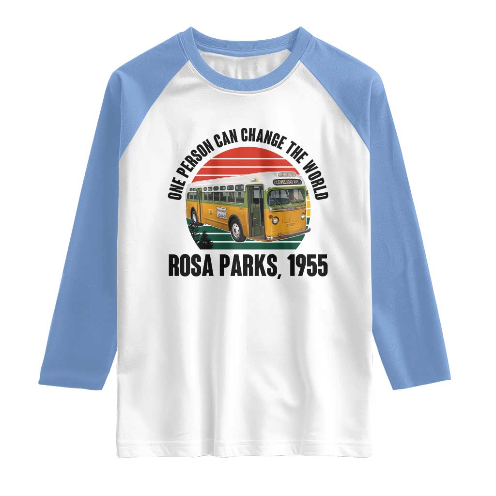Rosa Parks Raglan Shirt One Person Can Change The World - Wonder Print Shop