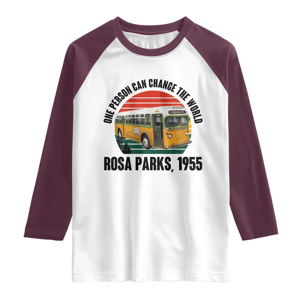 Rosa Parks Raglan Shirt One Person Can Change The World - Wonder Print Shop