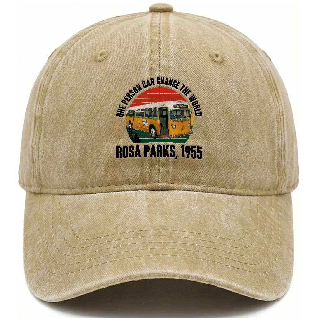 Rosa Parks Washed Cotton Baseball Cap One Person Can Change The World