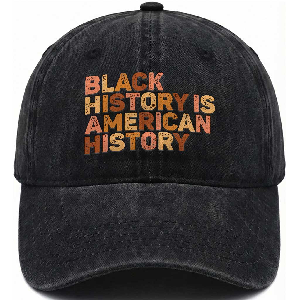 Black History Melanin African American Pride Washed Cotton Baseball Cap