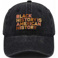 Black History Melanin African American Pride Washed Cotton Baseball Cap