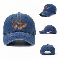 Black History Melanin African American Pride Washed Cotton Baseball Cap