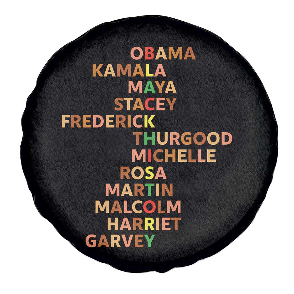 Black Leader History Melanin African American Pride Spare Tire Cover - Wonder Print Shop