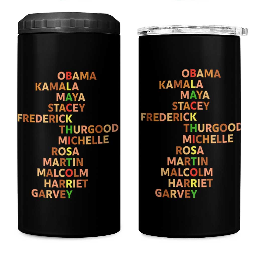Black Leader History Melanin African American Pride 4 in 1 Can Cooler Tumbler - Wonder Print Shop