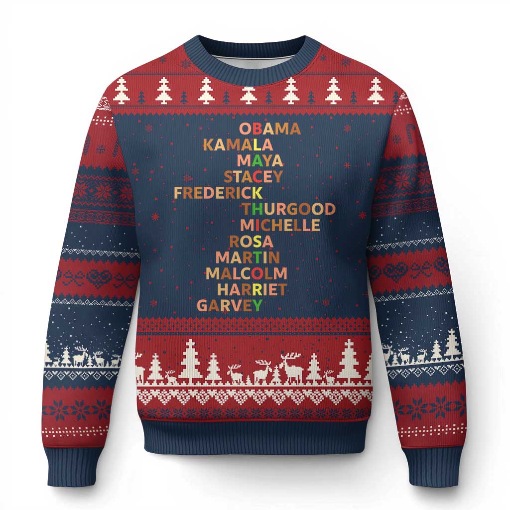 Black Leader History Melanin African American Pride Ugly Christmas Sweater - Wonder Print Shop
