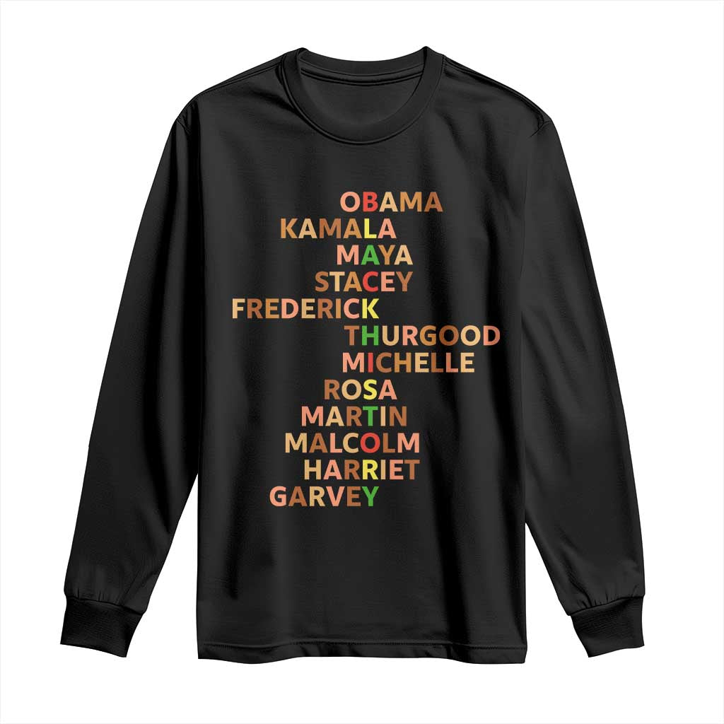 Black Leader History Melanin African American Pride Long Sleeve Shirt - Wonder Print Shop
